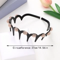 Black wavy pearl headband with teeth comb and pink beads for non-slip styling - Circumference 37.0cm / Champagne (C)