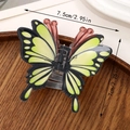 Pince à cheveux papillon dégradé vert et jaune, taille 7,5 cm par 7 cm pour femmes - Jaune Citron