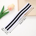 Fascia sportiva elastica a righe bianche e nere misura 23cm per 4cm per il fitness - A Righe Bianche