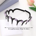 Non-slip wavy headband with lavender pearls and comb teeth, 37cm circumference - Circumference 37.0cm / Light Purple (D)