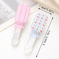 Graziose mollette per capelli a cacciavite macaron a strisce rosa e blu con strass - Forma di Cacciavite (A)