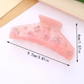 Pink rhinestone acetate hair claw clip with glitter finish, measuring 9.7cm by 4cm - Pink Square