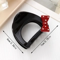 Black acrylic hair claw clip with red polka dot bow decoration, size 7cm x 6cm - Red Polka Dot Bow