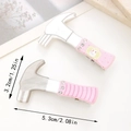 Cute acrylic hammer hair clip with pink polka dot pattern and sparkling rhinestones - Hammer Shape (E)
