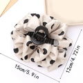 Large beige polka dot bubble hair claw clip measuring 5.9 by 4.72 inches in size - Off White