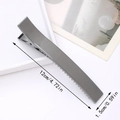 Pasador de pelo minimalista de metal plateado de 12cm para mujer - gris oscuro