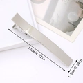 Pinza para el cabello de metal plateado minimalista de 12cm con acabado liso pulido - Gris claro