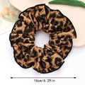 Grote 16cm luipaardprint oversized scrunchie van zijdeachtig chiffon met zwarte rand - Stijl C