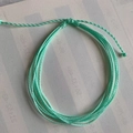 Bracciale intrecciato a mano in corda cerata verde menta con chiusura a nodo scorrevole - Verde menta