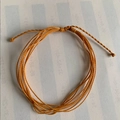 Bracciale fatto a mano in corda cerata intrecciata gialla impermeabile regolabile - Arancione