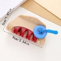 Schicker Knopf-Käse-Haarclip in Beige und Rot, 9 cm Größe für elegantes Ponytail-Styling - Gebrochenes Weiß