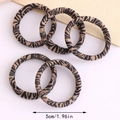 Set of 5 leopard print hair ties, high elasticity brown animal pattern hair scrunchies - Line Black