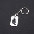 Minimalist stainless steel keychain featuring a hollowed-out letter Q design - Letter Q