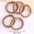 Set of 5 durable brown leopard print hair ties with 5cm diameter size detail - Line Khaki
