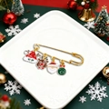Broche épingle de Noël avec pendentifs renne, père Noël et sapin pour vêtements - Élan (BR-019-Élan)
