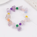 Pulsera de mica lavanda natural con piedras en bruto y cuentas multicolores - Púrpura Lavanda (BNS-0246)