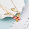 Collares de mariposa magnéticos BFF para niñas con patrones florales coloridos y colgantes love - Collar de Mariposa Pintado (NST-0272)