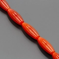 Macro shot of polished red agate stone beads with natural texture for DIY jewelry making - Olive Shaped Style (MS-0025) / 8mm / Red