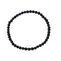 Polished black faceted 4mm natural stone energy bead bracelet for women on white background - Frosted Black Stone