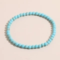 Sky blue 4mm natural stone beaded energy bracelet for friendship and wellness - Blue Turquoise