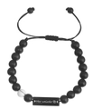 Schwarzes Perlenarmband für Paare mit Her Weirdo Gravur und verstellbarem Seil - Schwarze Matte Perlen