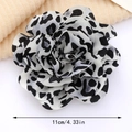 Accessorio fiore in tessuto leopardato a più strati da 11cm per decorazioni fai-da-te - Stile Leopardato Bianco e Nero