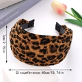 Dettaglio cerchietto leopardato largo 7cm con trama del tessuto e misure indicate - Leopardo Caffè Scuro Classico (B)