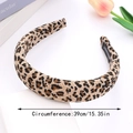 Handgefertigtes Haarband mit Leopardenmuster und Polsterung, Umfang 39 cm oder 15,35 Zoll - Leopard Kaffee