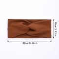 Classic brown twisted headband in soft suede texture measuring 22cm by 10cm - Dark Brown