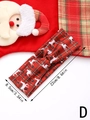 Détails du bandeau de Noël à carreaux rouges avec silhouette de renne blanc et dimensions - Style D