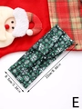 Detailed size chart showing green Christmas snowflake headband at 22cm by 8.5cm length - Style E