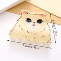 Beige Perzische kat haarklem van acryl met blauwe ogen en een lengte van 7,5 cm - Crèmegeel (B)