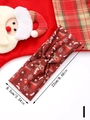 Close-up of red Christmas yoga headband with reindeer, snowflake prints and 8.5cm width info - Style I