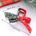 Pince à cheveux de Noël en dégradé rouge et vert avec motif flocon de neige blanc élégant - Forme de Nœud (A)