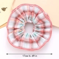Elastico per capelli a quadretti rosa e blu con bordo rinforzato, diametro 17 cm - Rosa / Grande (17CM)