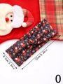 Detailed view of Christmas headband with Santa print and knot design plus size dimensions - Style O