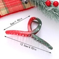 Pince à cheveux motif flocon de neige avec dégradé festif rouge et vert de noël - Forme Ligne Minimaliste (B)