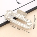 Silver liquid metal hair claw clip with water ripple texture measuring 10cm in length - Silver