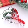 Pince à cheveux cœur de Noël avec dégradé rouge et vert et motifs de neige - Forme de Cœur (D)
