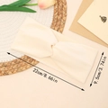Diadema cruzada crema suave para mujer, 22cm x 9,5cm, accesorio de pelo de felpa otoño - Blanco Roto