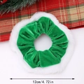 Elastico per capelli natalizio in velluto verde con bordo in peluche bianco, 12 cm - Verde