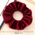 Elegante coletero de terciopelo burdeos de 13cm con textura plisada suave - Rojo Vino (B)