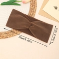 Diadema turbante de forro polar marrón café, accesorio suave y elástico para invierno - Marrón Oscuro