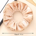 Coletero de terciopelo oro champán con textura plisada y un diámetro de 13 cm - Champaña Claro (D)