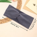 Grey knotted soft headband for women in high-quality microfiber with 22x9.5cm dimensions - Gray