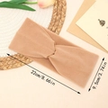 Soft wide camel fleece headband with stylish twist design for women, size 22cm x 9.5cm - Khaki