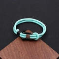 Bracelet cordon milanais vert menthe minimaliste avec boucle en métal noir en forme de U - Vert Menthe (Boucle en U en Alliage)
