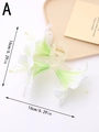 Dettaglio del fermaglio per capelli a giglio bianco da 16 cm con petali in seta fine - Giglio Sfumato Bianco Verde (A)