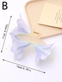 Dettaglio della grande molletta per capelli a giglio viola con petali in tessuto - Giglio Viola Chiaro (B)
