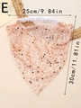 Pink sequin triangle headscarf for bakery work with elastic band for comfort - Champagne (E)